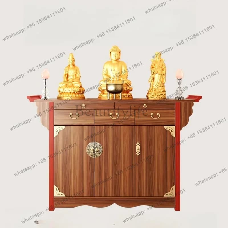 PG    Shrine Offering Table Household Buddhist Shrine Office Offering Table Incensee Solid Wood Buddha
