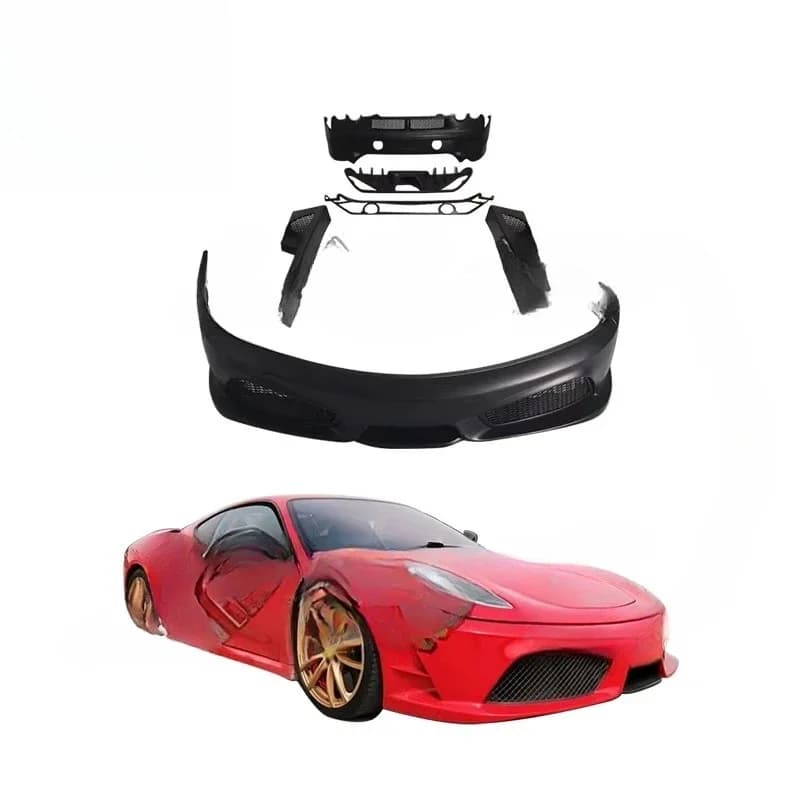 Fiberglass Car Bodykit sc Style Front and Rear Bumper Side Skirts for  F430
