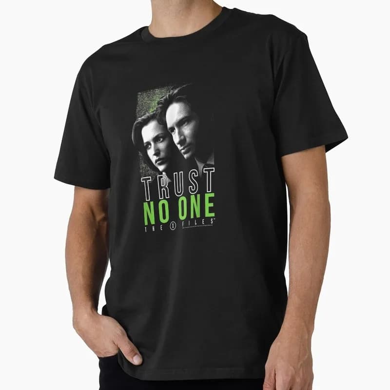 Believe Trust No One Vintage Sci fi tv series The X Files Gift t shirt 1104 Retro Alien movie Graphic clothes All size top S-6XL
