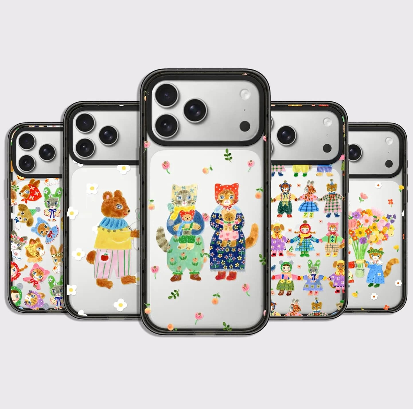 Cartoon Cat Walking Impact Black Border Magnetic Phone Case Cover for IPhone 12 13 14 15 16 17 Pro Max Case for IPhone 17 Air