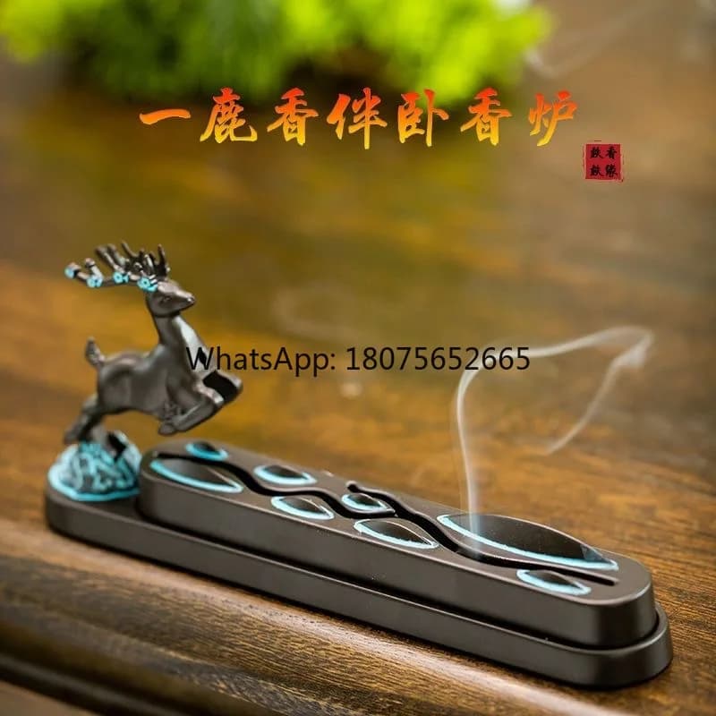 Retro copper alloy household wire plug sandalwood incense burner indoor antique style ornaments
