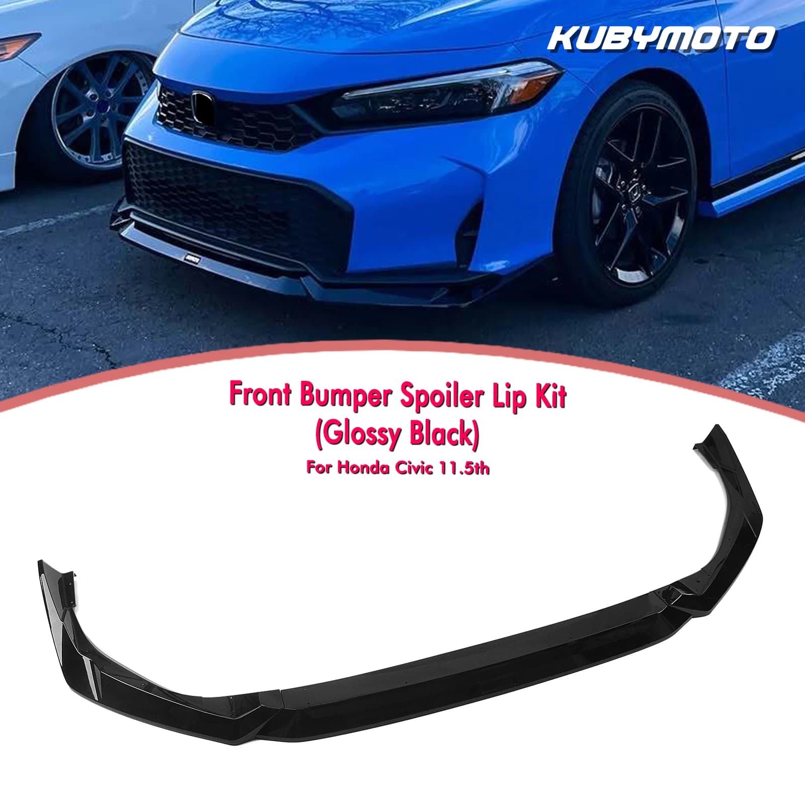 Yofer Front Bumper Spoiler Lip Lower Splitter For Honda 11.5th Gen Civic 2025-2026