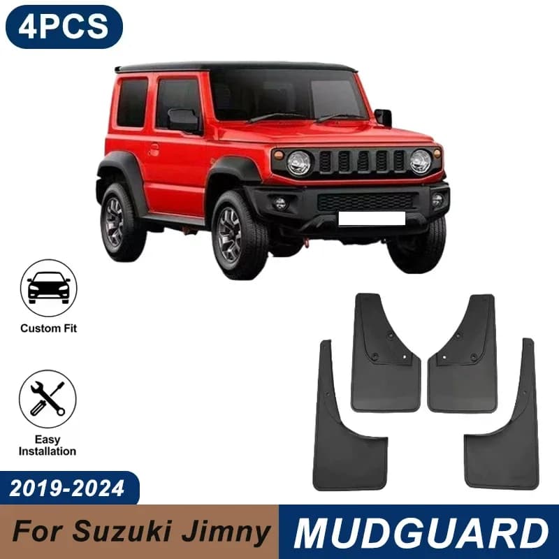 4PCS Car Mud Flaps For Suzuki Jimny 2019-2024 Waterproof Anti-Splash Fender Mudguards Auto Exterior Accessories