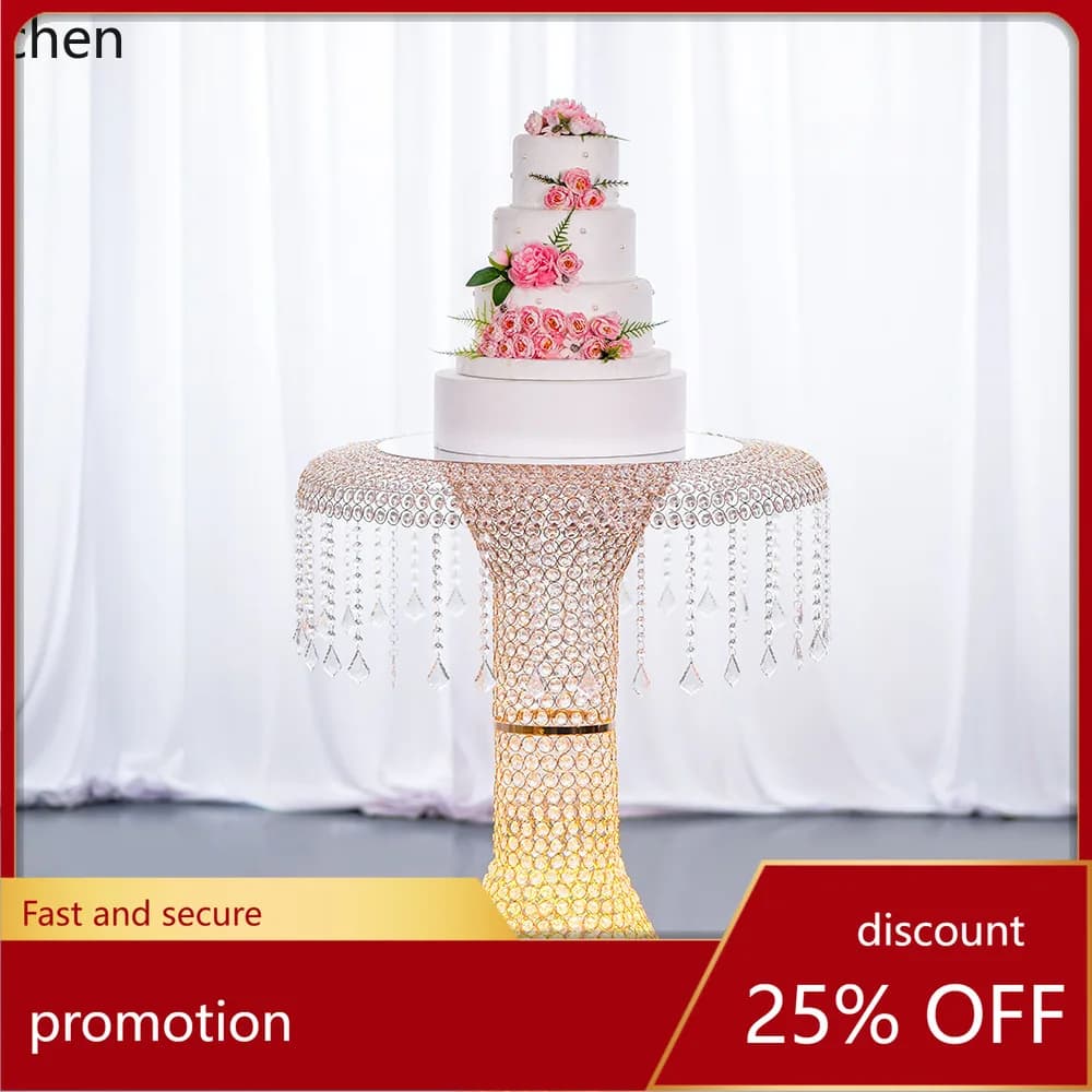 YFY European Crystal Cake Table Birthday Cake Stand 2025 New Model Wedding Party Decoration Romantic Wedding Celebration