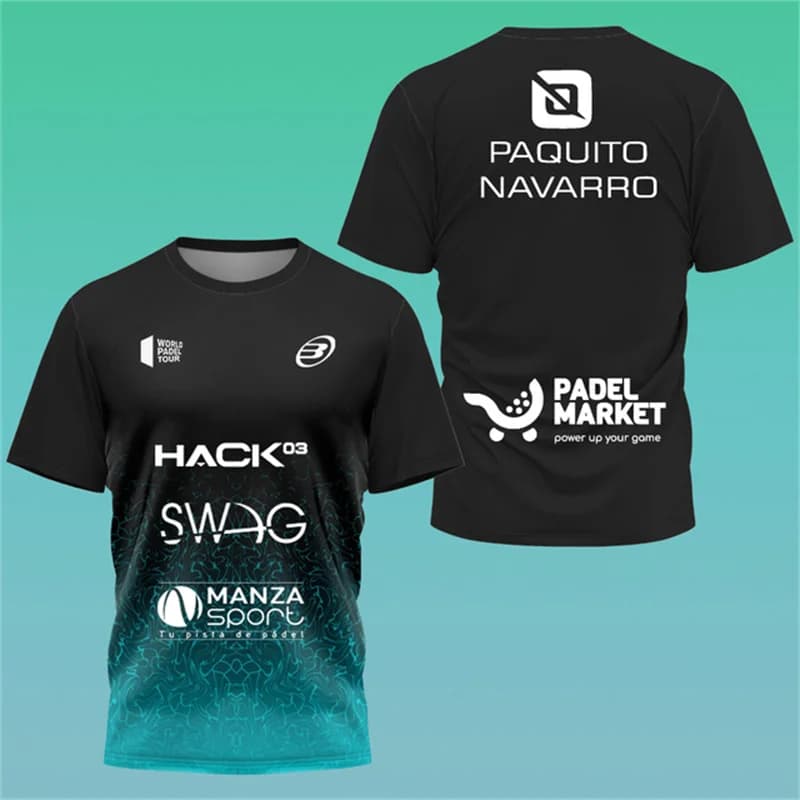 Fashionable Men's Tennis Outdoor Sports T-shirt Rest Badminton Table Tennis Training Suit Summer Short Sleeved 3D Printed Top