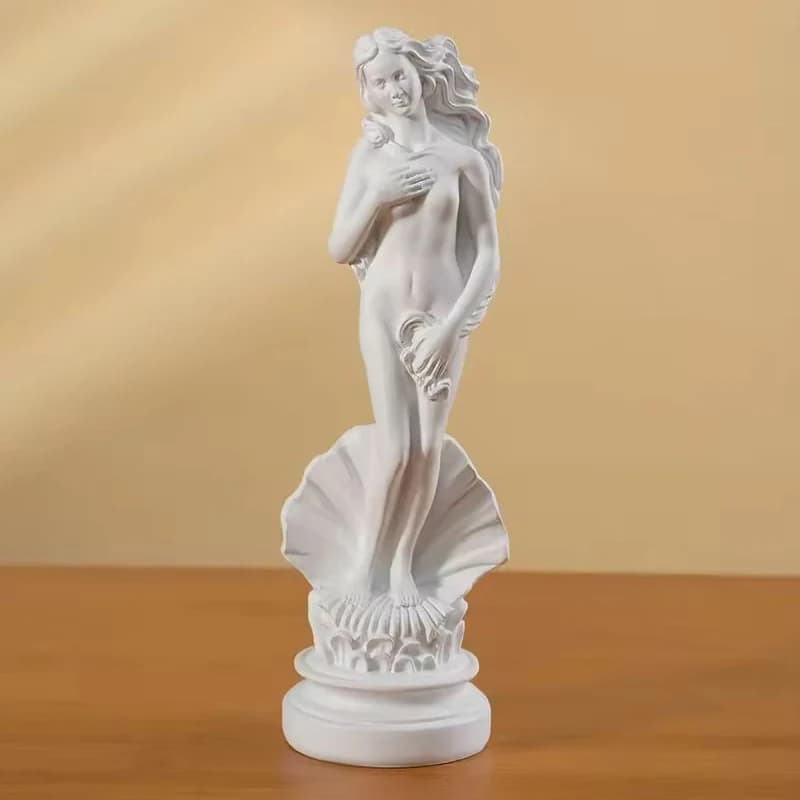 White Resin Aphrodite Statue The Birth of Venus Greek Sculpture Classical Renaissance Desktop Bookshelf Decor Figurine