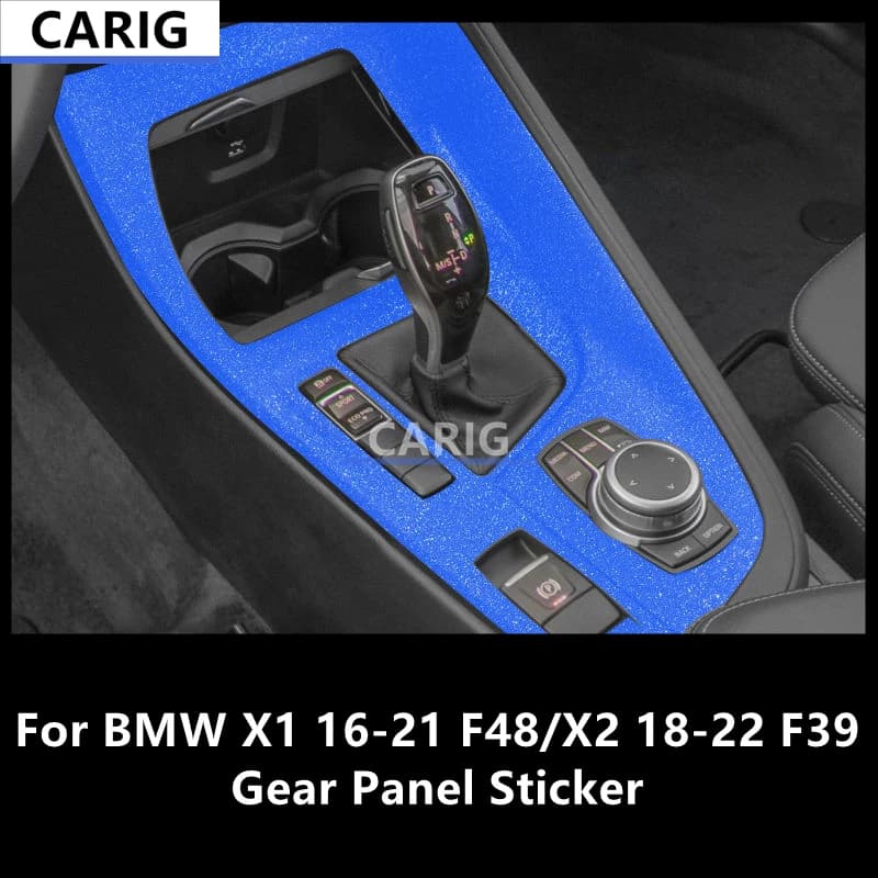 For BMW X1 16-21 F48/X2 18-22 F39 Gear Panel Sticker Modified Carbon Fiber Interior Car Film Accessories Modification
