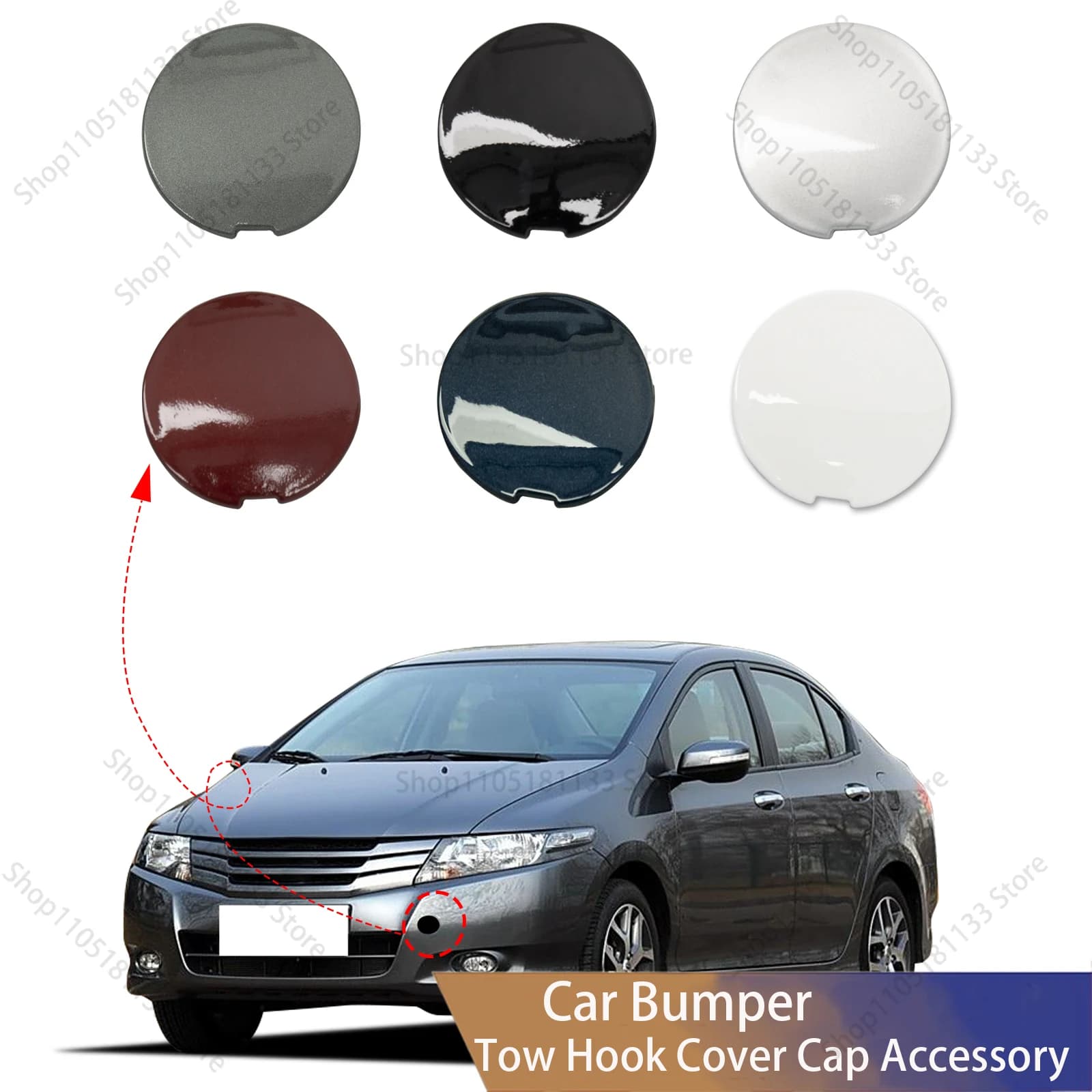 For Honda City GM2 GM3 2009-2011 Rear Bumper Tow Hook Cover 71104-TM0-T00 Durable ABS Plastic Professional Quality