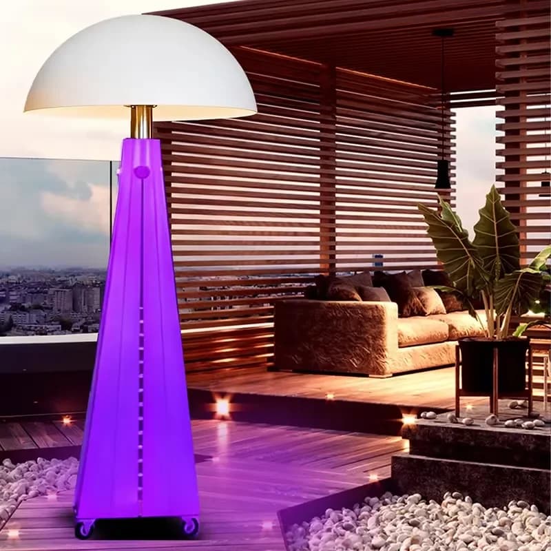 Portable LED Mushroom Shape Patio Heater 2000W Outdoor Waterproof Protection for Garage Freestanding 220V Electricity