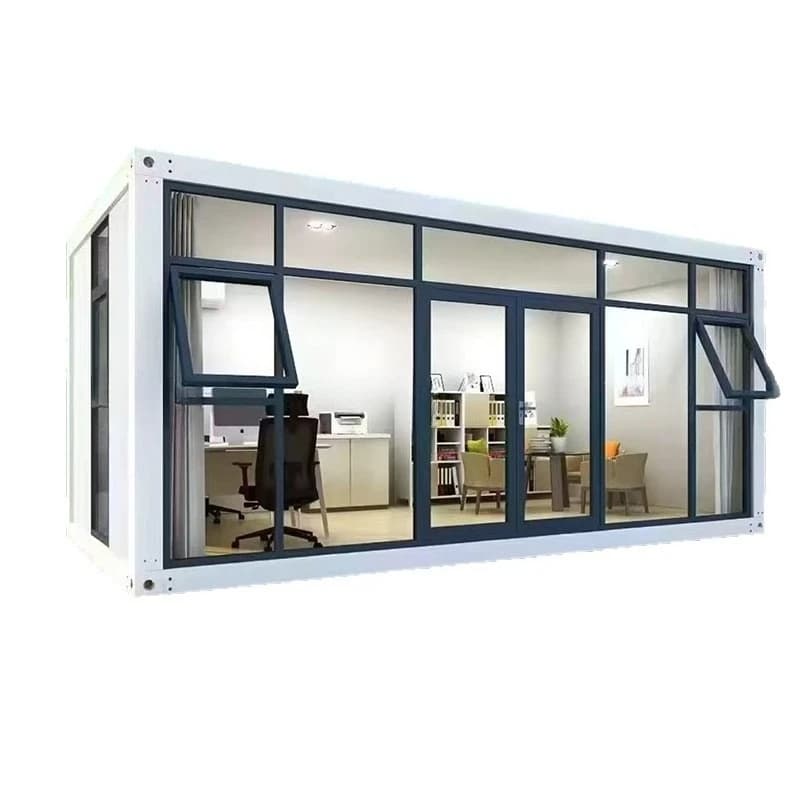 Container mobile house with glass curtain wall temporary house office house