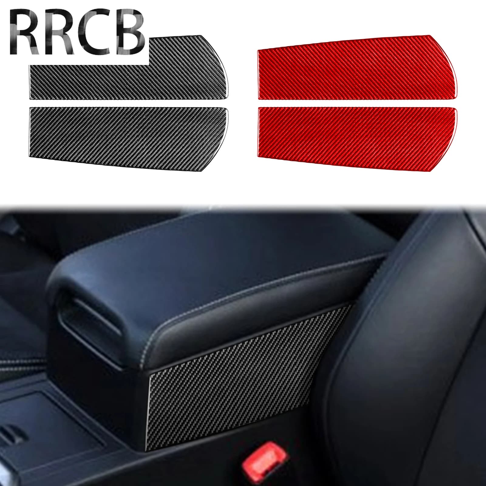 For Toyota Camry XV50‌ 7th 2012-2014 Accessories Carbon Fiber Center Console Armrest Sides Interior Cover Decorative Stickers