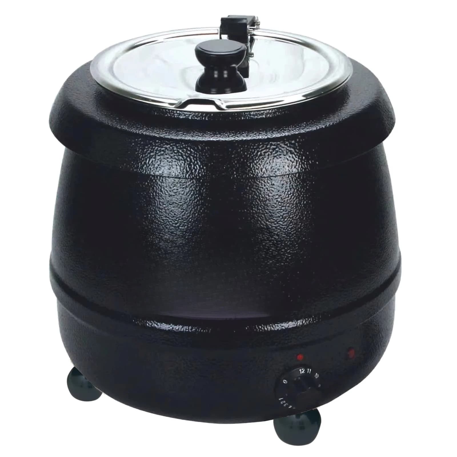 Commercial Electric Soup Kettle 10.5 Quart with Stainless Steel Pot and Hinged Lid Black-for Hotels & Restaurants