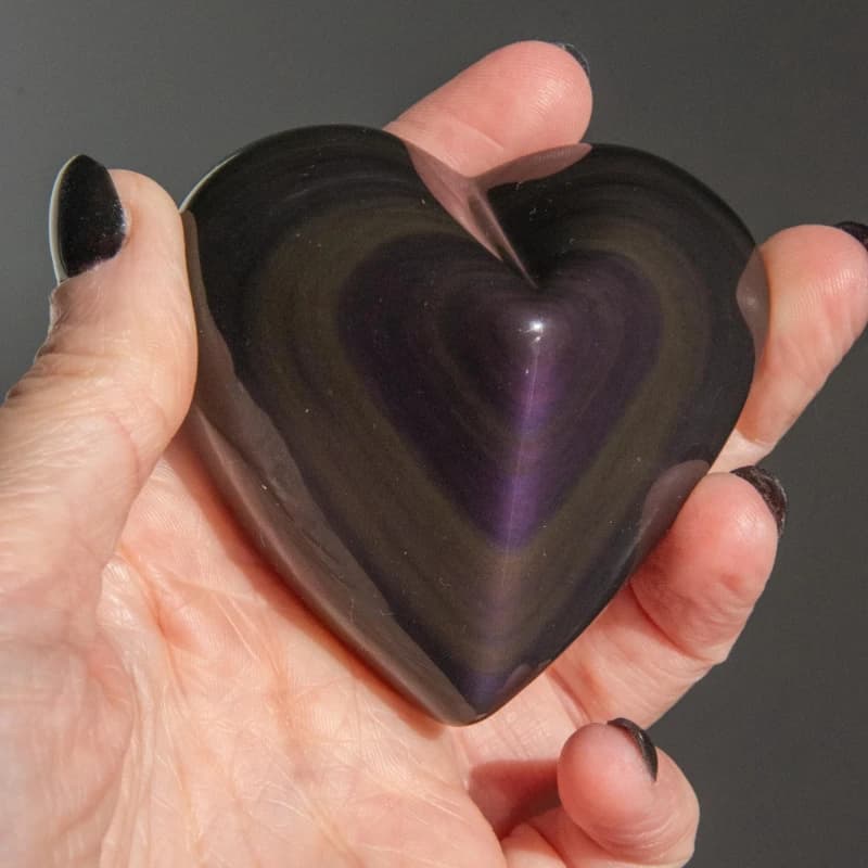Natural Rainbow Obsidian Heart Ideal for Crafting As A Gift for Valentine's Mother's or Father's Day Bohemian Decorative Stone