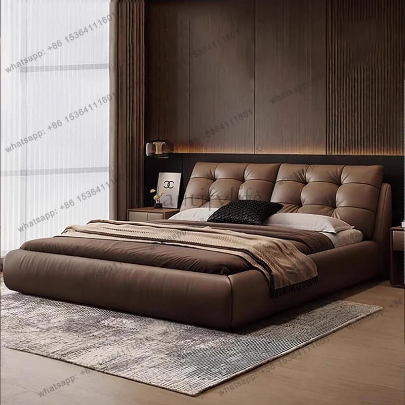 FG European Luxury Bed Design Bedroom Double King Size Children Bed Platform Space Saving Letto Matrimoniale Lounge Suite Furnit