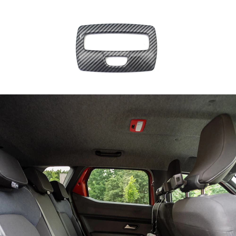 ABS Carbon Fiber Color Rear Head-Mounted Reading Lighting Panel Trim For Dacia Duster