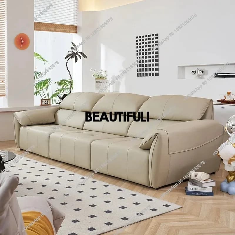 H Electric Beige European Living Room Sofa High Back Lazy Salon Living Room Sofas Recliner Luxury Divano Adhd Home Furniture