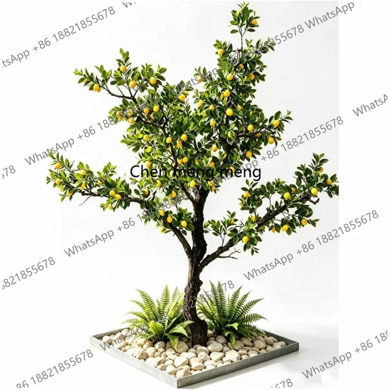 Simulation grapefruit banyan tree wishing tree hotel indoor and outdoor landscaping green plant decoration wedding window props
