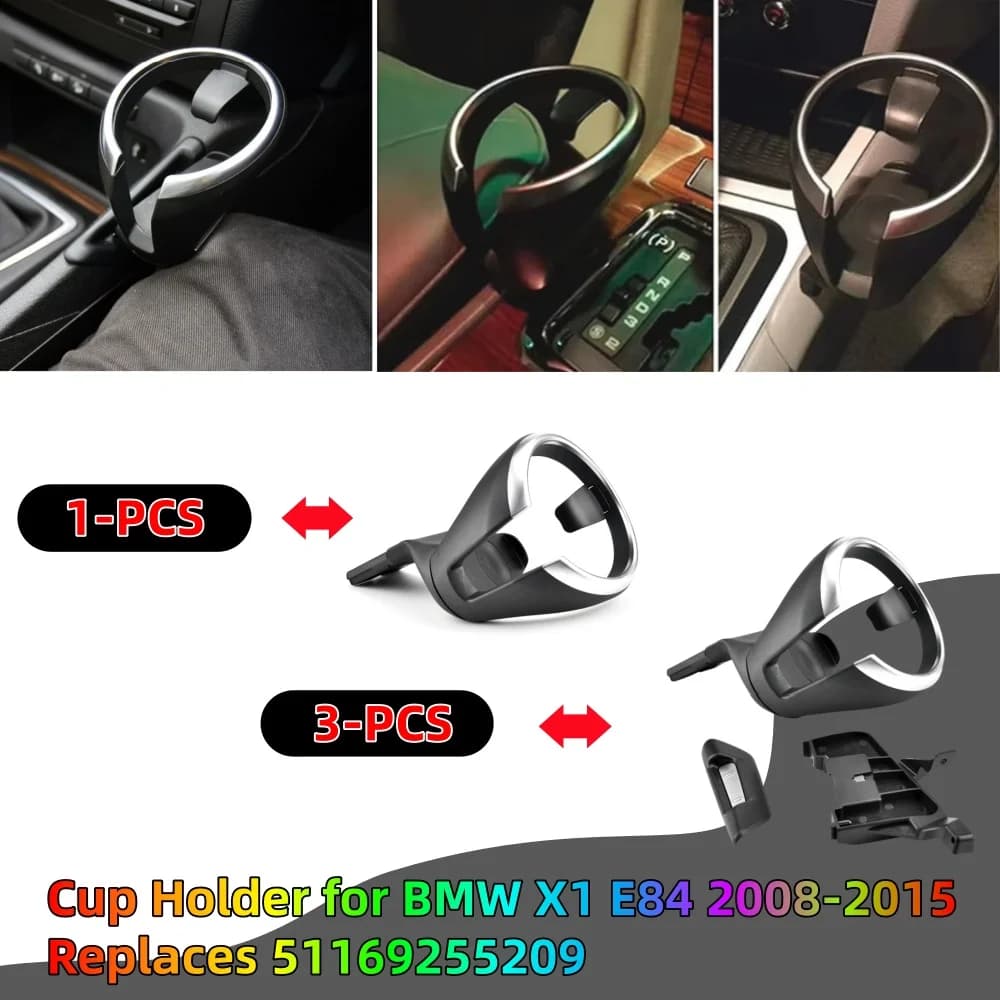 Car Cup Holder Drink Holder For BMW 1 Series 135i 128i X1 E82 E84 E88 E81 E82 E82e E87 E87N 51160443082 ﻿51169144632 5116912265