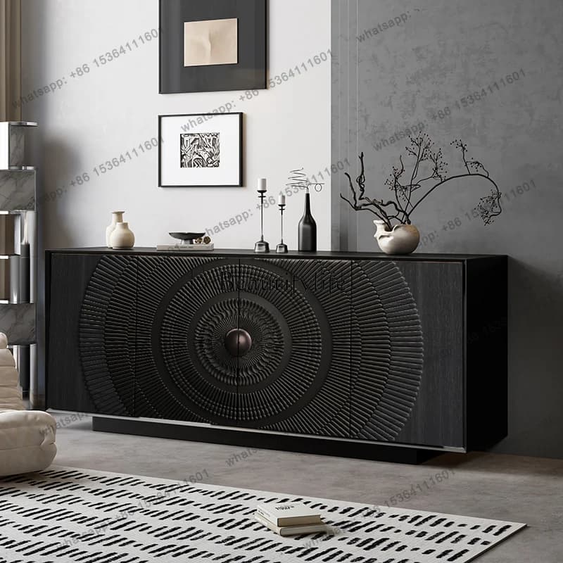 Customization Italian solid wood dining side cabinet decorative retro locker
