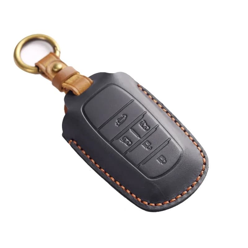 Premium Handcrafted Leather Key Case for Toyota Alphard/Sienna - Genuine Cowhide Protective Key Pouch Keybag Keychain