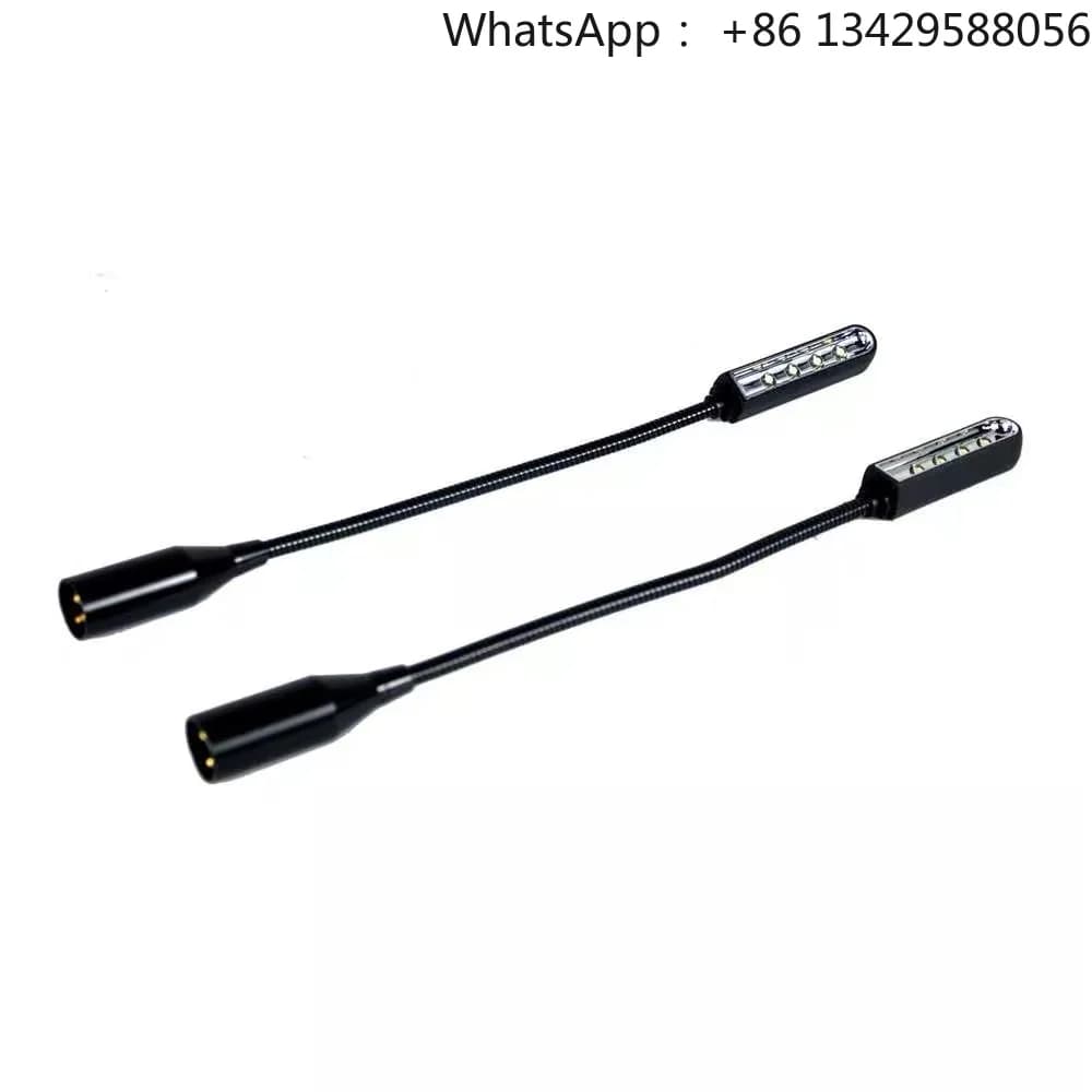 1U 19'' Cabinet LED Gooseneck Lamp 360° Adjustable for Stage Audio Amplifier Equipment