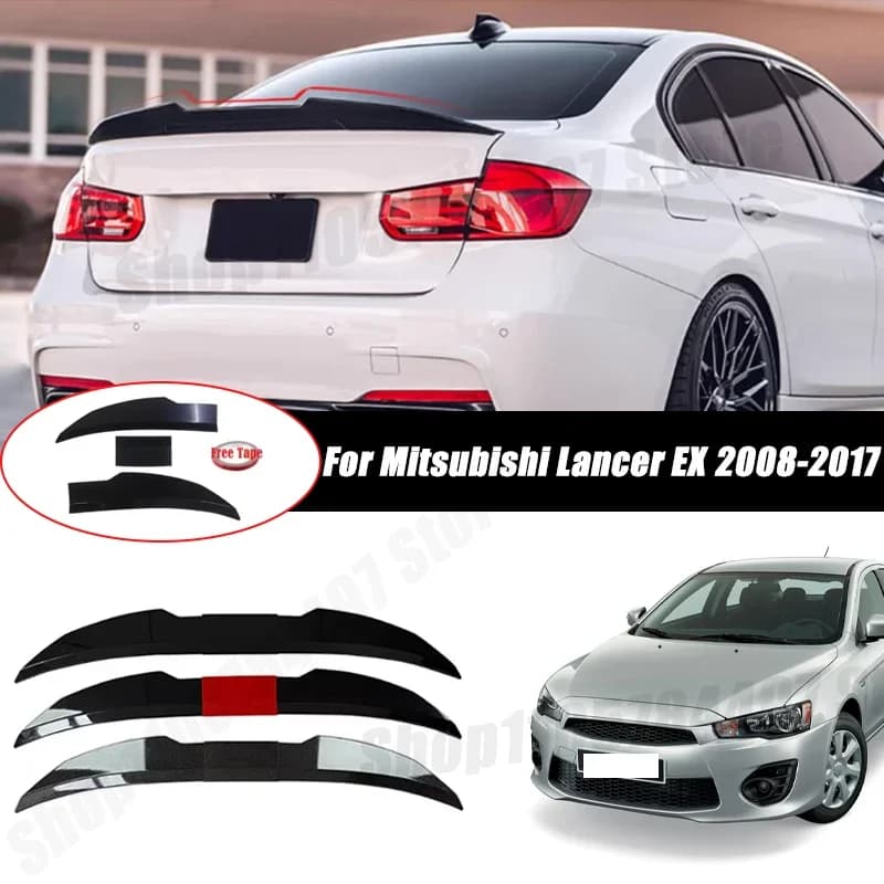 3pcs Sedan Rear Trunk Spoiler For Mitsubishi Lancer EX 2008-2017 Adjustable DIY Modified Trunk Spoiler Automotive Accessories