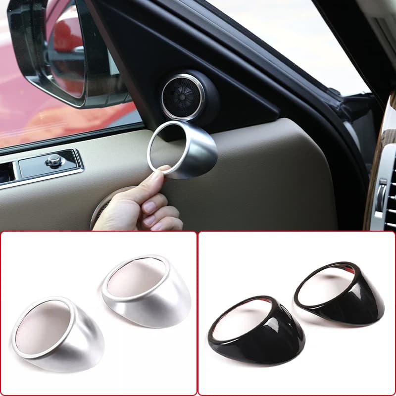 ABS Silver Car Styling A Pillar Audio Loudspeaker Decor Ring Cover Trim For Range Rover Vogue 2018-2020 Interior Accessories