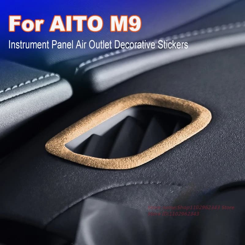 For AITO M9  Suede Central Control Instrument Panel Air Outlet Decorative Stickers Car Interior Modified Accessories