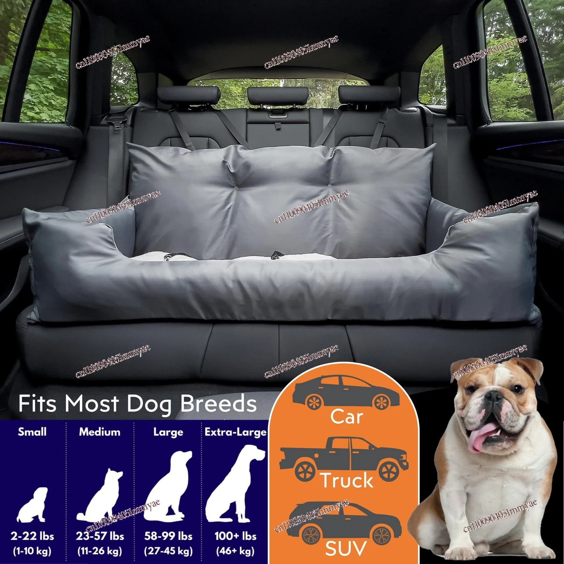 Waterproof Non-Slip Pet Car Nest for Medium to Large Dogs Dirt-Resistant Removable Washable Safety Seat Scratch-Proof