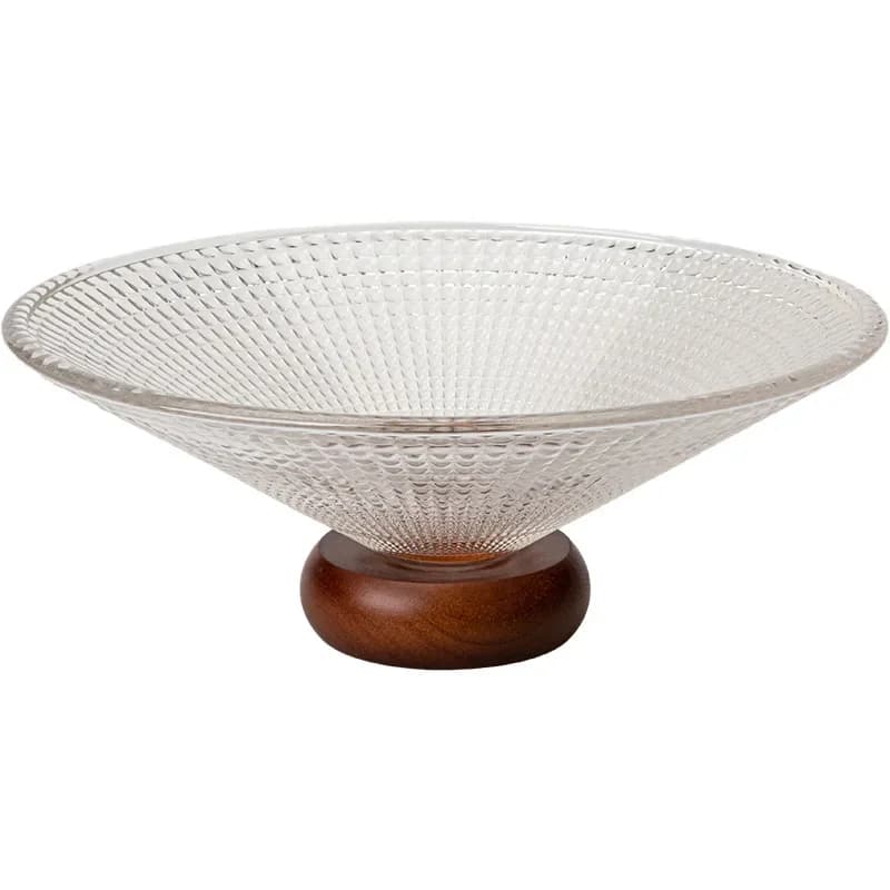 Glass hat fruit plate, living room home coffee table high fruit plate, French candy dried fruit plate light luxury