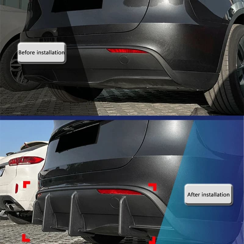 1Set Black ABS Adhesive Rear Lip Spoiler For Tesla Model Y 2017-2024 Novelties Auto Accessories Car Protection Decoration Parts