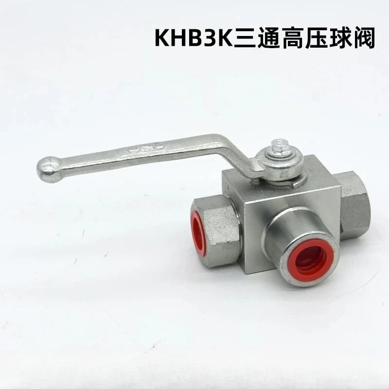 1pc Hydraulic Ball Valve 3Way High Pressure Ball Valve Shut Off Valve KHB3K Fixed Stop Ball