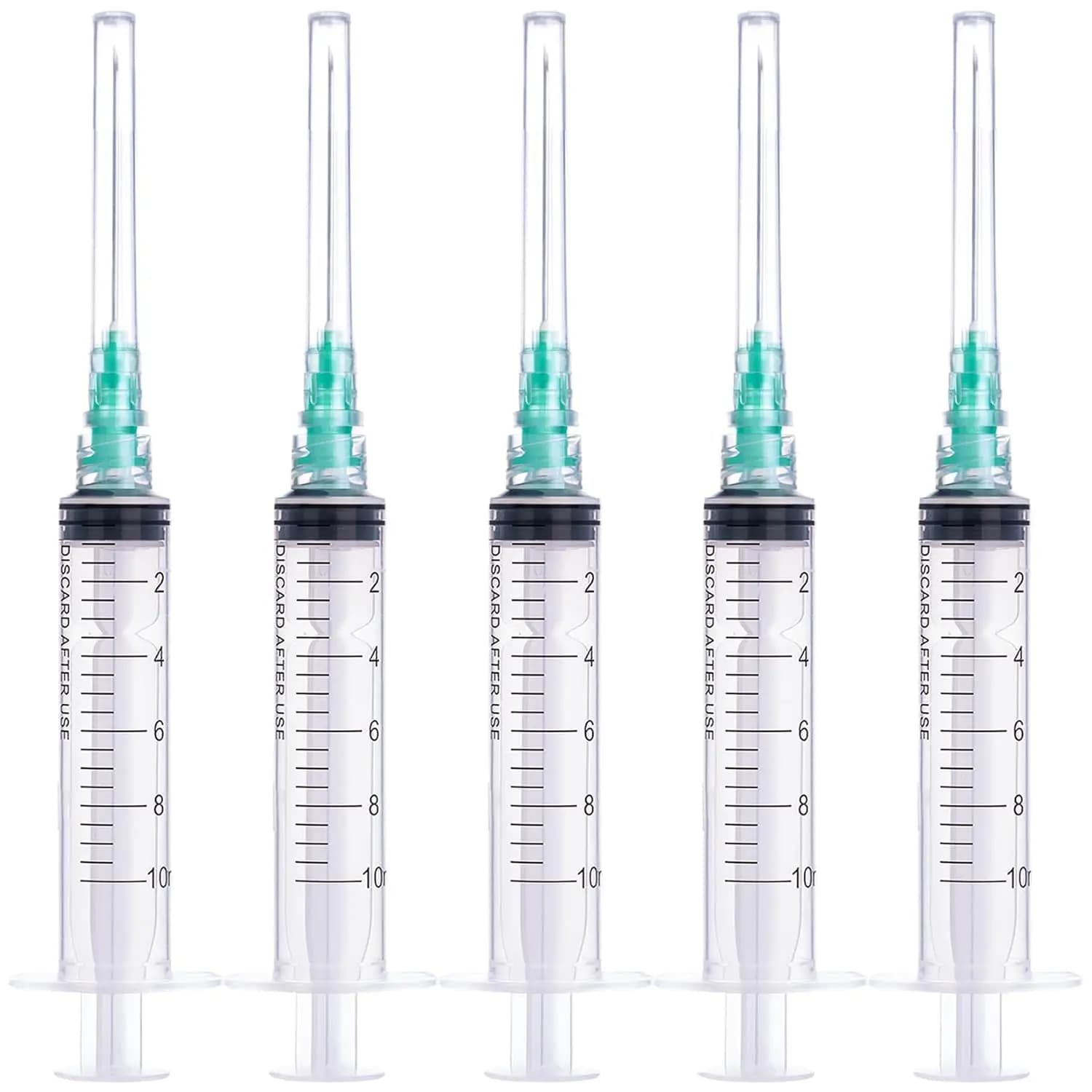 100pcs 10ml Luer Lock Sterile Syringes with 21G 1.5" Needle Individually Packed for Liquid Measuring Lab Pet Farm Animal Use