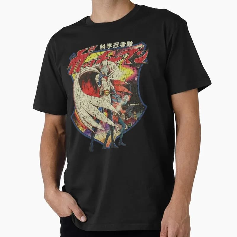 Kagaku Ninja-Tai Gatchaman Science Ninja Team Unisex Graphic T-shirt Vintage 70s Anime Battle of the Planets G-Force Fan Tops