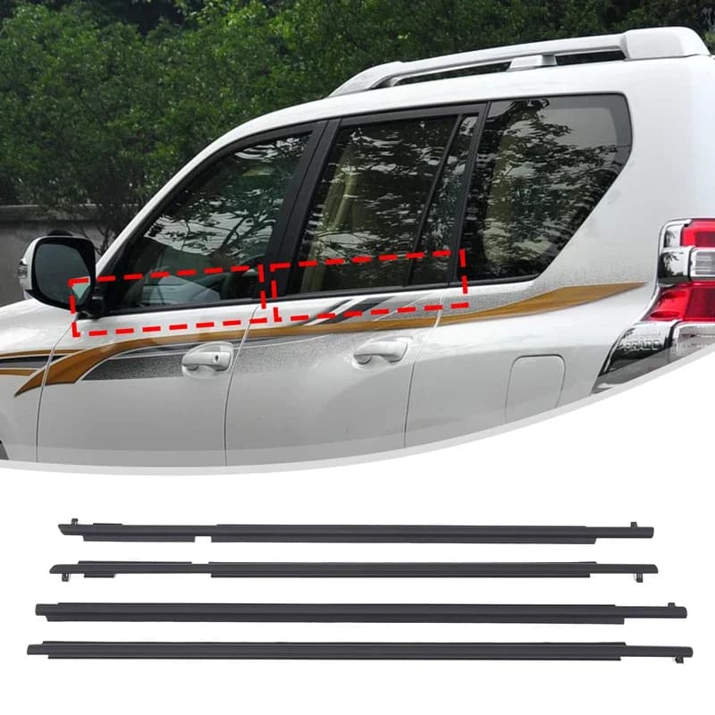 For Toyota prado 150 2010-2020 Car Window Weatherstrip Seal Belt Trim Sealing Strips Rubber Outer Window Glass Seal