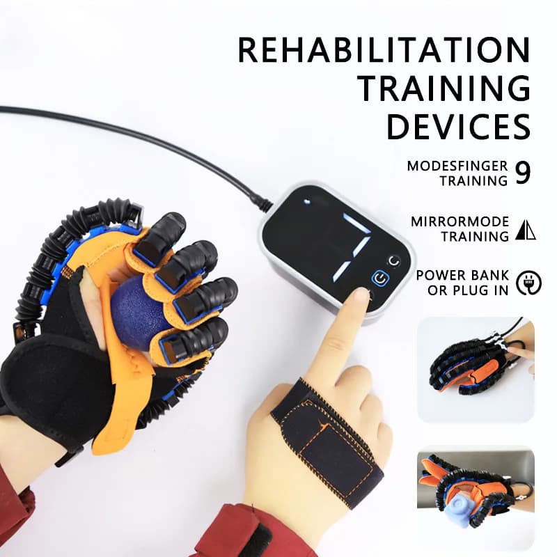 Stroke Hemiplegia Finger Rehabilitation Gloves - Intelligent Robot, Electric Separation & Massage