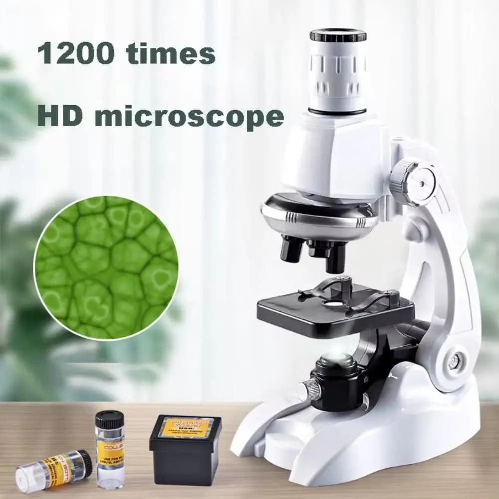 200x 600x 1200x Children Microscope Kit Adjustable Observing Bacteria Pocket Microscope Experimental Specimens