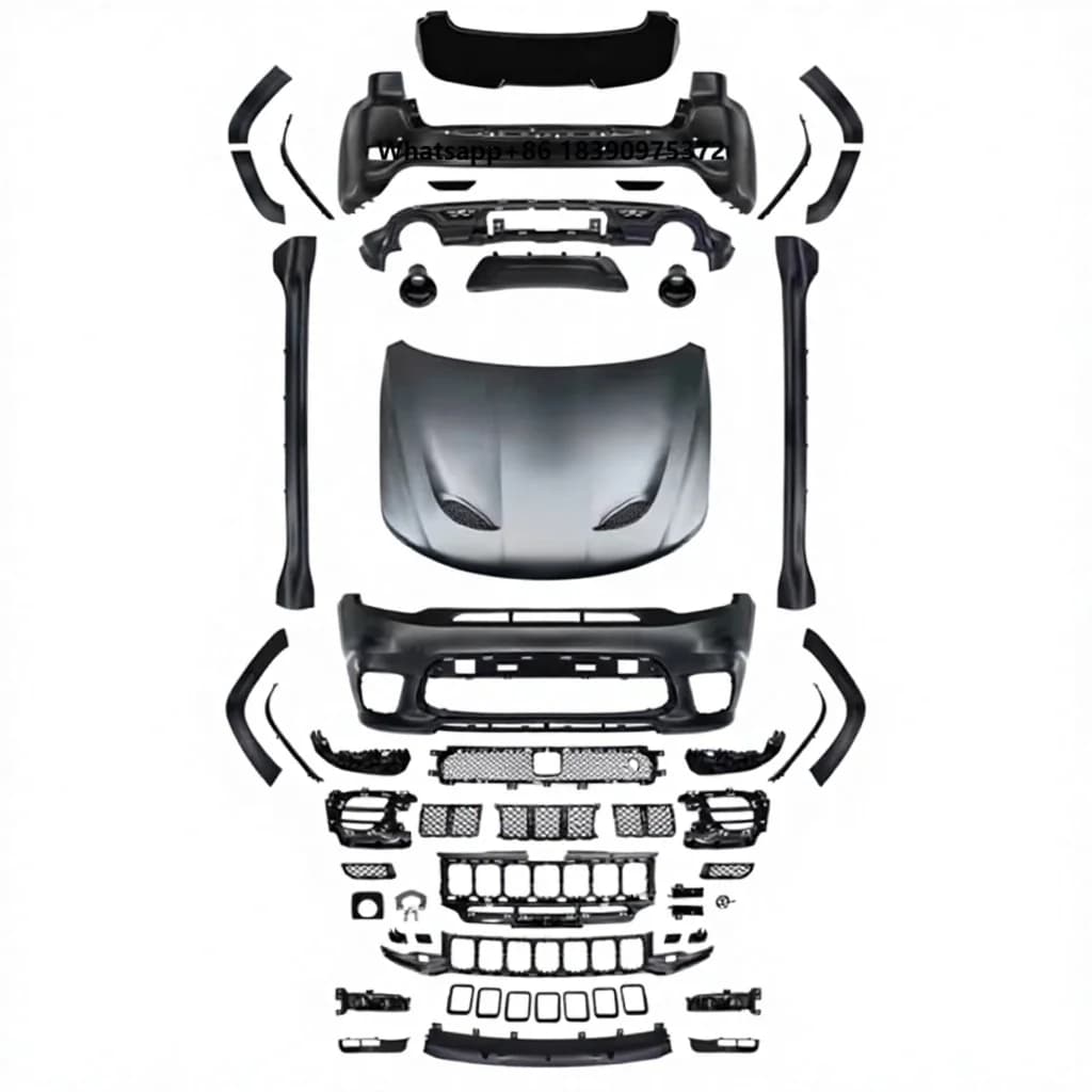 Car Bumper for  14-22 Upgrade to SRT Style Contain the Hood Side Skirt Car Bumpers Eyebrow Bonnet