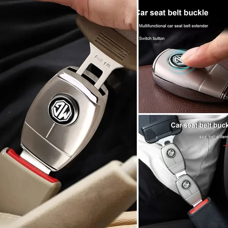 Durable Metal Vehicle Seat Belt Extension Buckle Clip Shoulder Strap Extender Plug Suitable for MG ZS MG5 MG7 Cyberster MG4 ONE