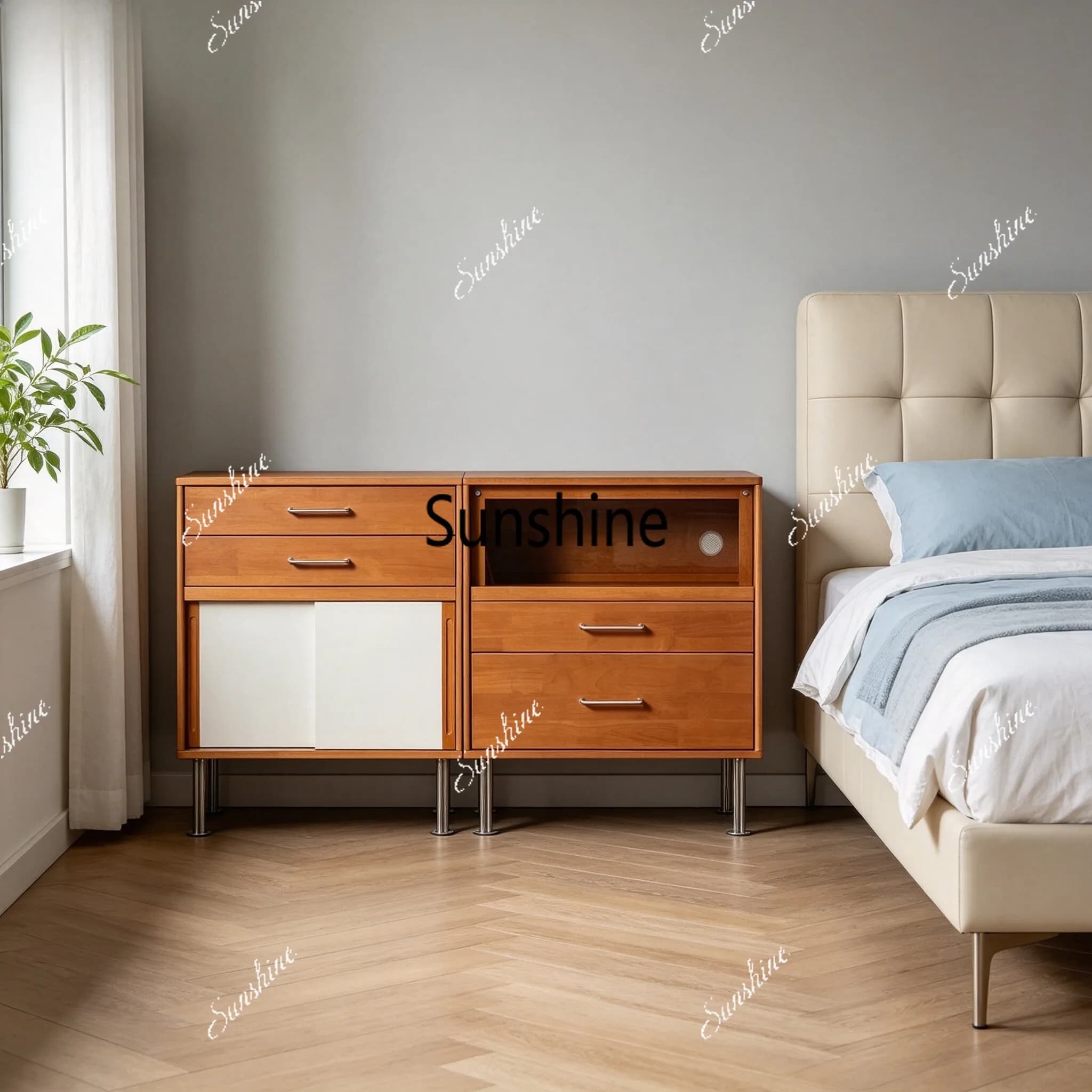 Medieval solid wood chest cabinet, living room wall locker, bedroom drawer storage cabinet