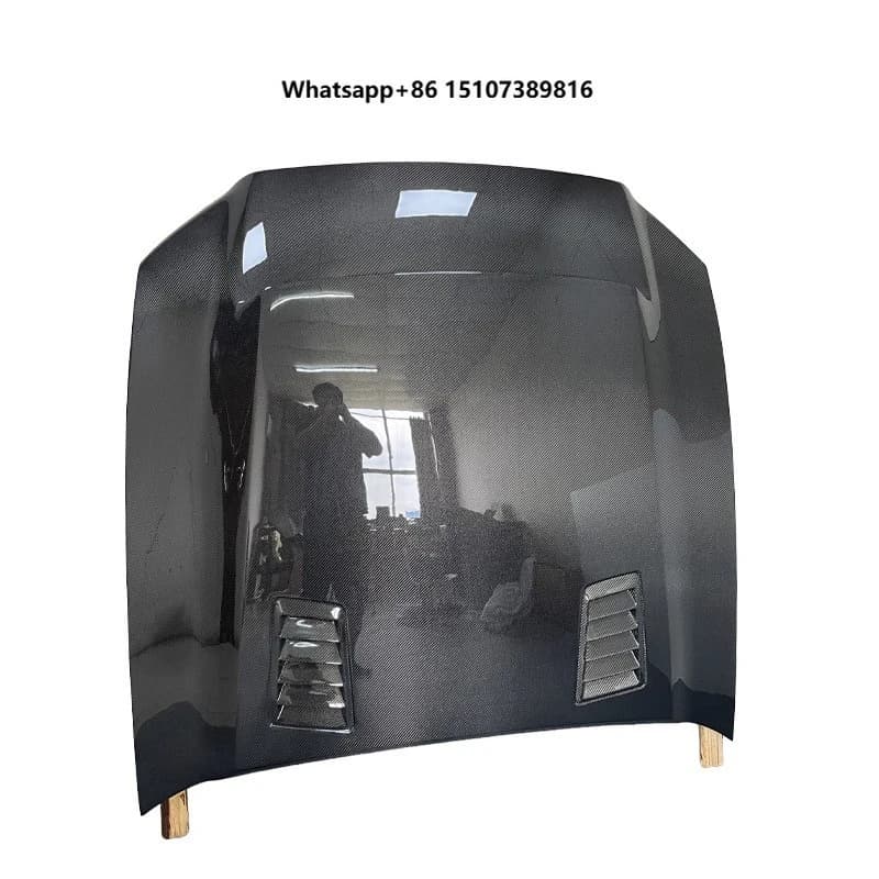 New Mustang Carbon Fiber Engine Casing Hood with Screws for  2013 Screw-On Retrofit/Upgrade