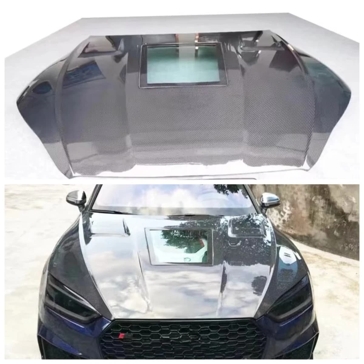 For Audi A5 Carbon Fiber Hood/bonnet Wholesale Price A5 Transparent Engine Hood 2017+