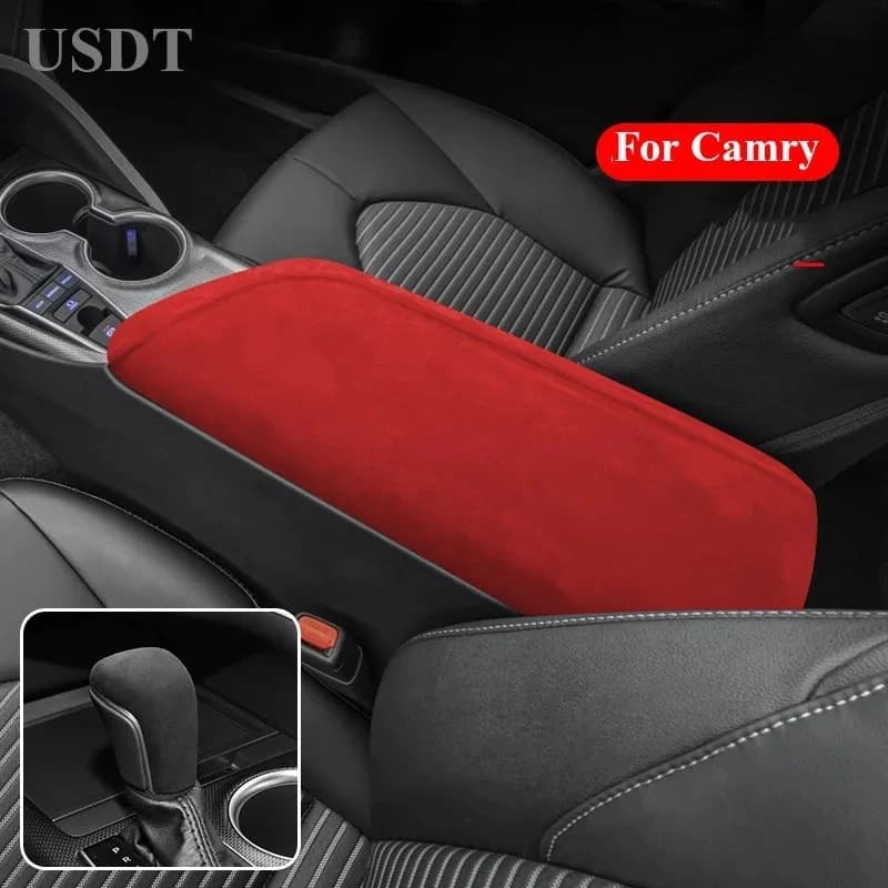 Fit For Toyota Camry XV70 2023 2022 2021 2020 2019 Suede Leather Car Central Control Panel Gear Panel Box Lid Sheath Shell Cover
