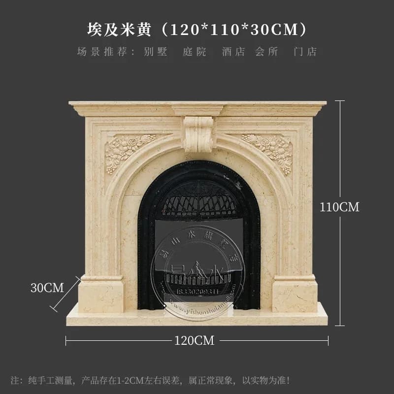 TT  Marble Arabescato Fireplace Carved Fireplace Decoration Villa Living Room Heating Light Luxury Ornaments