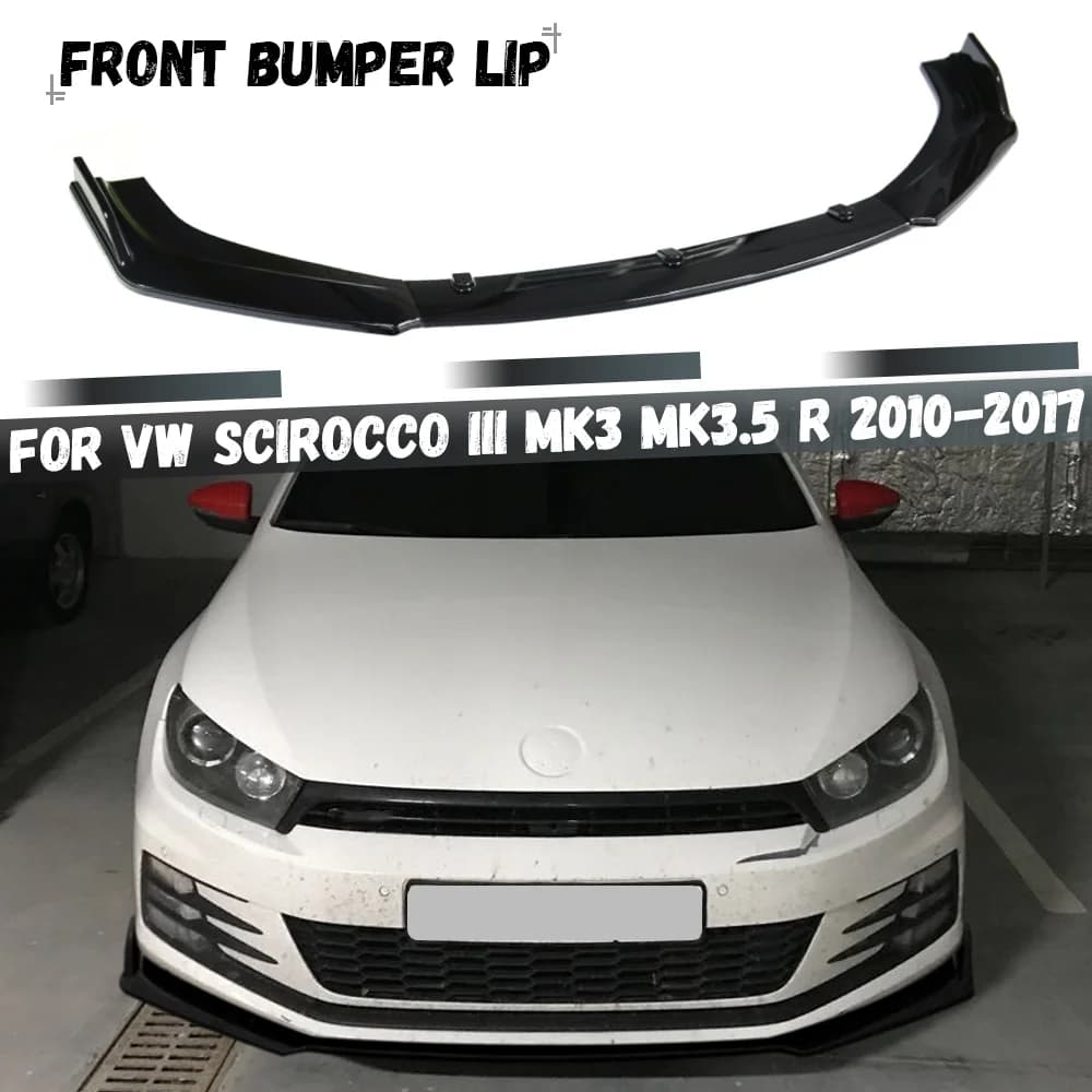 For Volkswagen VW Scirocco III MK3 MK3.5 R 2010-2017 Car Front Bumper Lip Spoiler Splitter Body Kit Trim Front Lip Protector