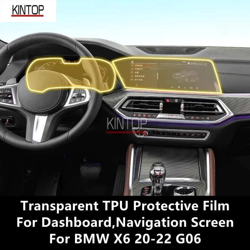 For BMW X6 20-22 G06 Dashboard,Navigation Screen Transparent TPU Protective Film Anti-scratch Repair Film Accessories Refit