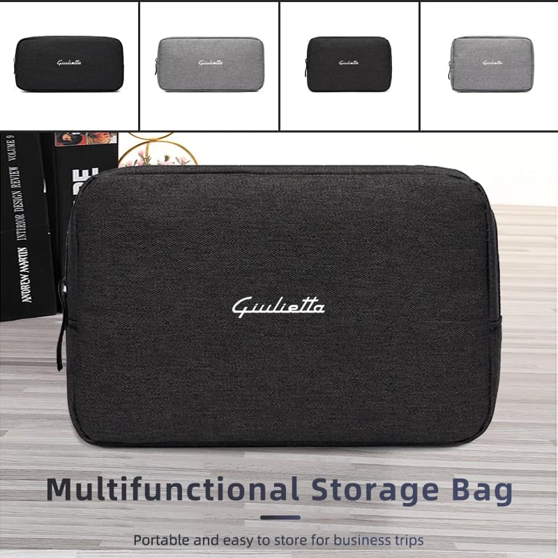 Car Digital Organizer Charging Cable Treasure Tools Storage Bag For Giulietta 159 147 156 166 Mito Giulia GT Stelvio