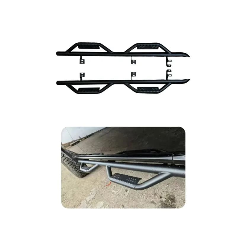 For 4X4 Off-road New Design Off-road Black Steel Side Step Nerf Bars Running Board For Jeep Wrangler JK JL JT 07-23