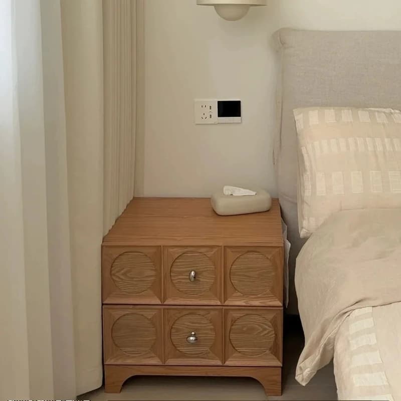 Yellow Dark Brown Nightstands Storage Classic Space Saving Bedside Table Modern Japanese Unique Mesitas De Noche Furniture Home