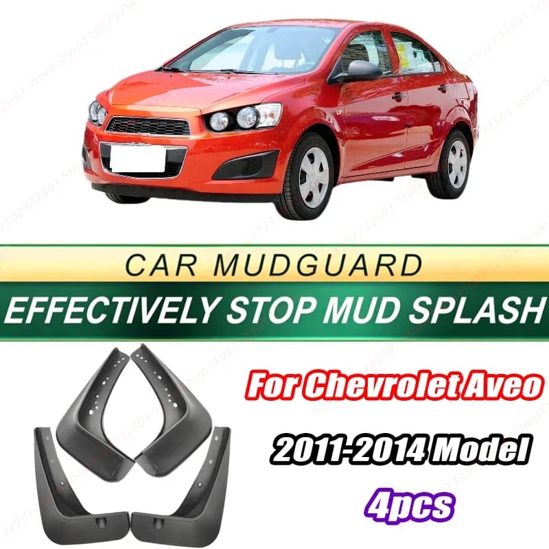 For Chevrolet Aveo 2011-2014 Model 4PCS Front Rear Mud Flaps Splash Guards Fender Mudguards Auto Accessories